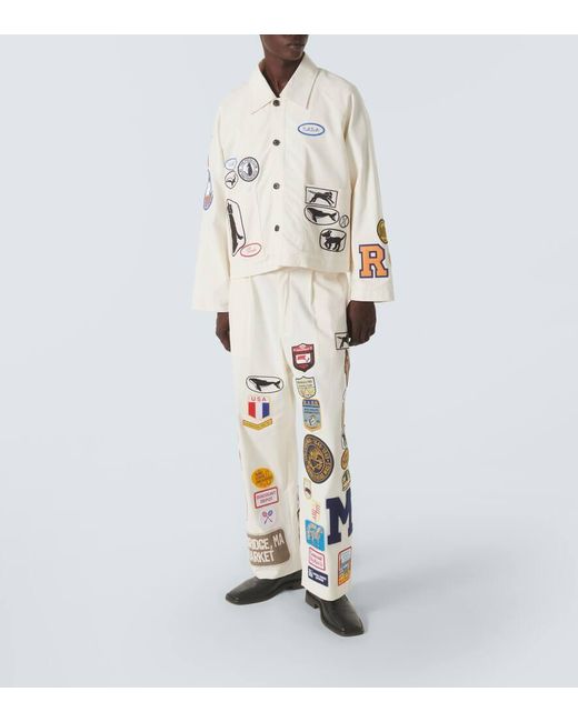 Pantalones anchos Cambridge de algodon Bode de hombre de color Natural