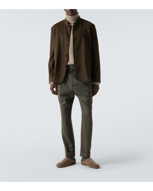 Loro Piana Green Cash Wish Single-Breasted Wool Jacket for men