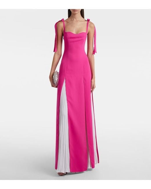Marmar Halim Pink Pleated Sash Gown