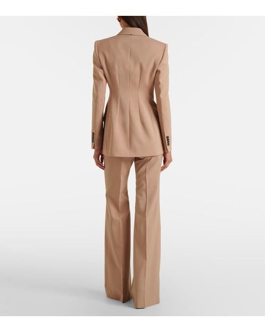 Sportmax Natural Virgin Wool Flared Pants