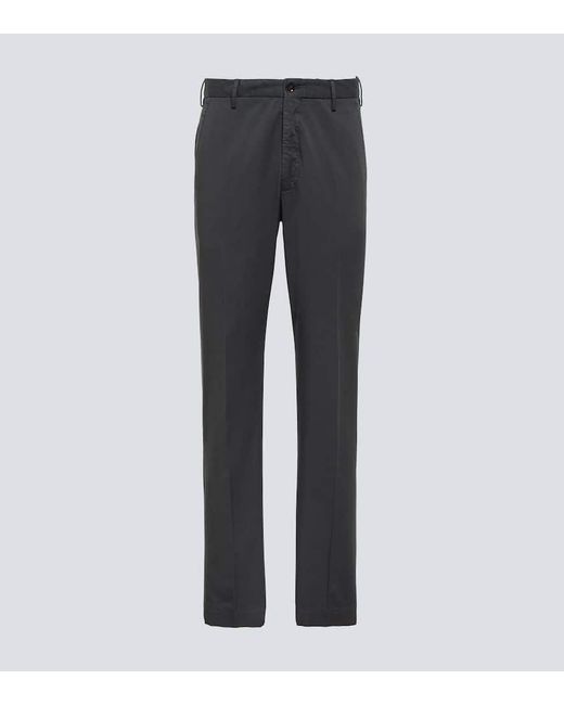 Incotex Gray Cotton Straight Pants for men