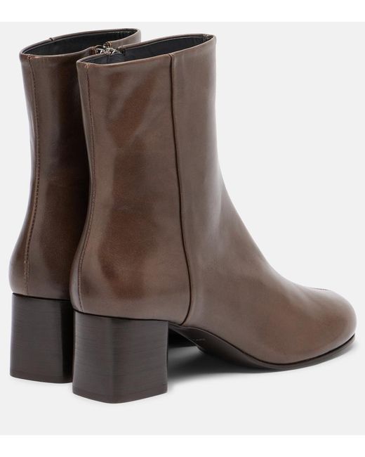 Lemaire Brown Anatomic 55 Leather Ankle Boots