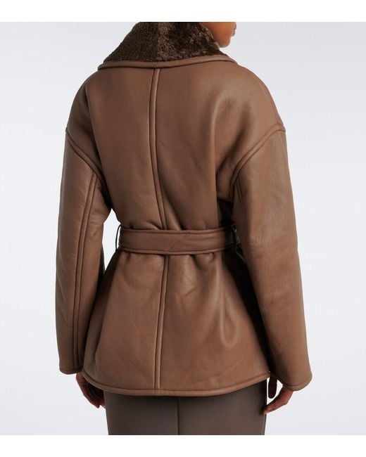 Joseph Brown Manu Shearling-Lined Leather Coat