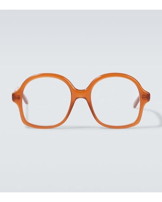 Loewe Brown Slim Round Glasses for men