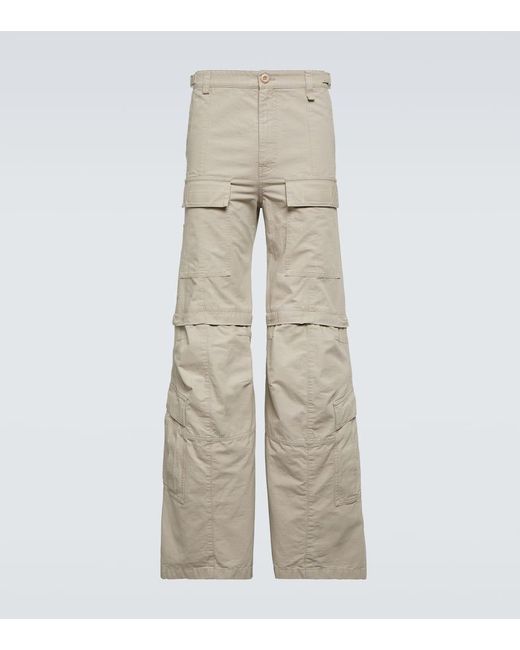 Pantalones cargo flared de algodon Balenciaga de hombre de color Natural