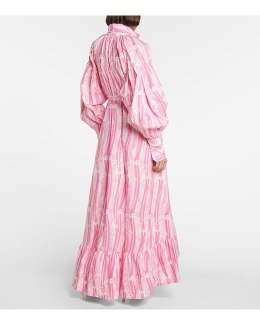 Patou Pink Flounced Maxi Dress