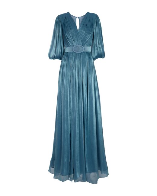 Costarellos Blue Brennie Georgette Gown