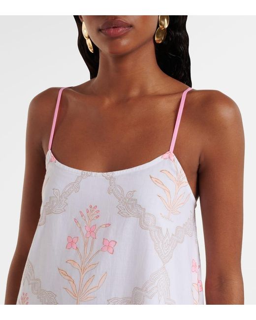 Juliet Dunn Pink Bedrucktes Minikleid Aus Baumwolle
