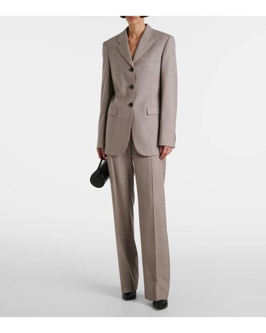 Pantalon Droit Diane En Laine The Row en coloris Gray