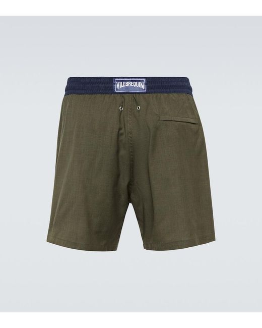 Vilebrequin Green X Woolmark Company Mangus Swim Trunks for men