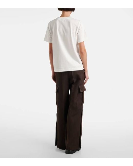 Burberry White Check Label Cotton T-Shirt