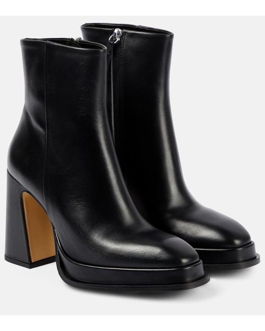 Souliers Martinez Black Nova Chueca Leather Ankle Boots