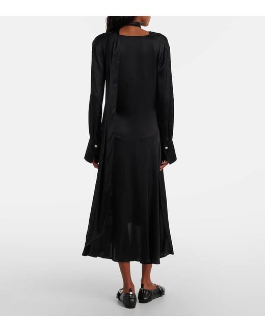 Vestido Midi Asimetrico Ganni de color Black