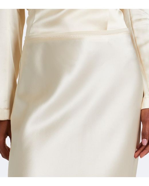 Jupe Longue Isaak En Satin De Soie Joseph en coloris Natural