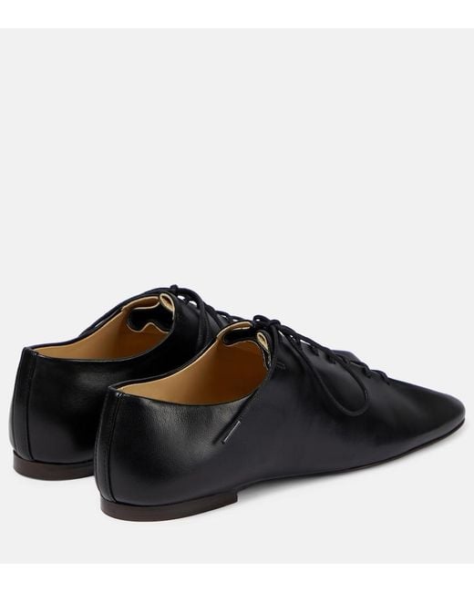 Lemaire Black Souris Leather Derby Shoes