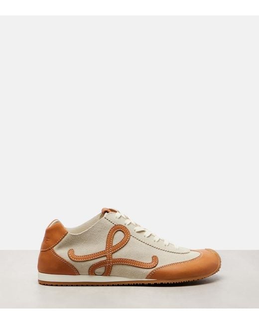 Loewe White Ballet Runner 2.0 Suede Sneakers