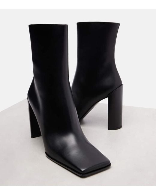 Alaïa Black Leather Ankle Boots