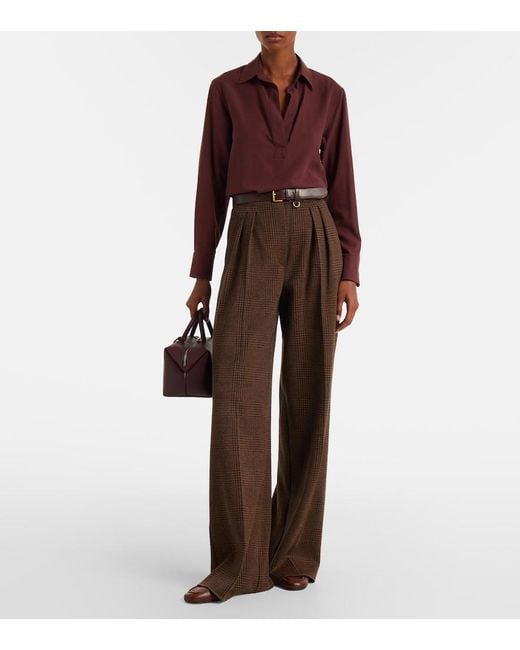 Max Mara Red Mirko Silk Crepe Blouse