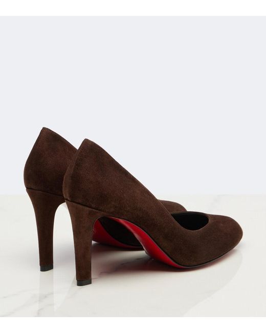 Christian Louboutin Brown Fannylove Suede Pumps