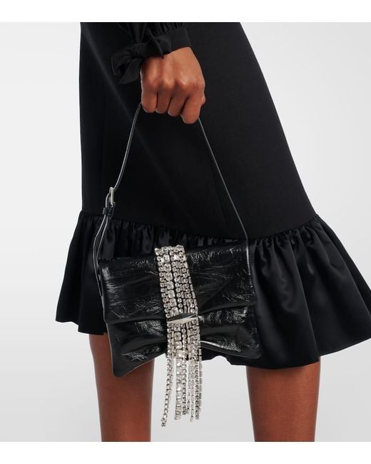 Jimmy Choo Black Zandra Embellished Leather Shoulder Bag