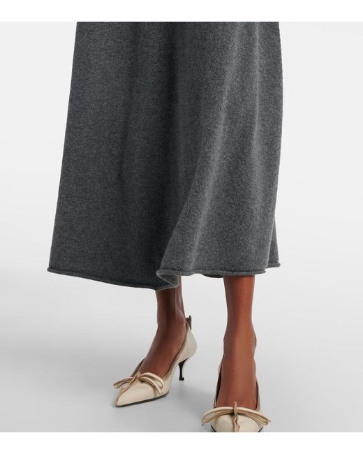 Extreme Cashmere Gray N°388 Ease Cashmere-Blend Maxi Skirt