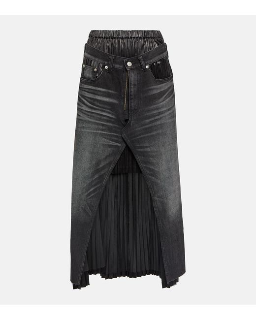 X Levi's® falda midi en denim a capas Junya Watanabe de color Black