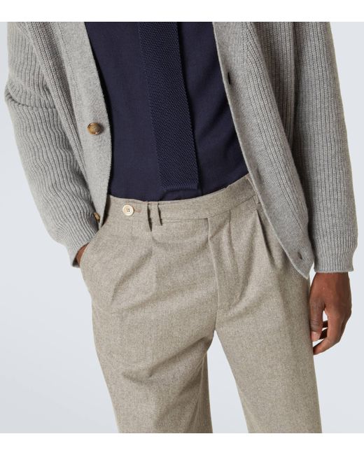 Brunello Cucinelli Gray Virgin Wool Chinos for men