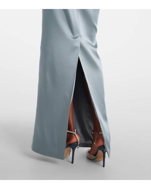 Vestido Bustier De Fiesta Holly De Crepe Con Lazo The New Arrivals Ilkyaz Ozel de color Blue