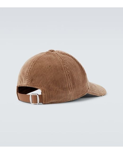Gucci Brown Double G Cotton Corduroy Baseball Cap for men