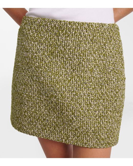 Gucci Green Cotton And Wool-Blend Tweed Miniskirt