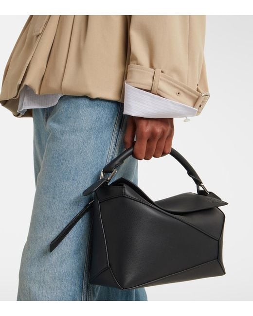 Loewe Black Puzzle Edge Small Leather Top-Handle Bag