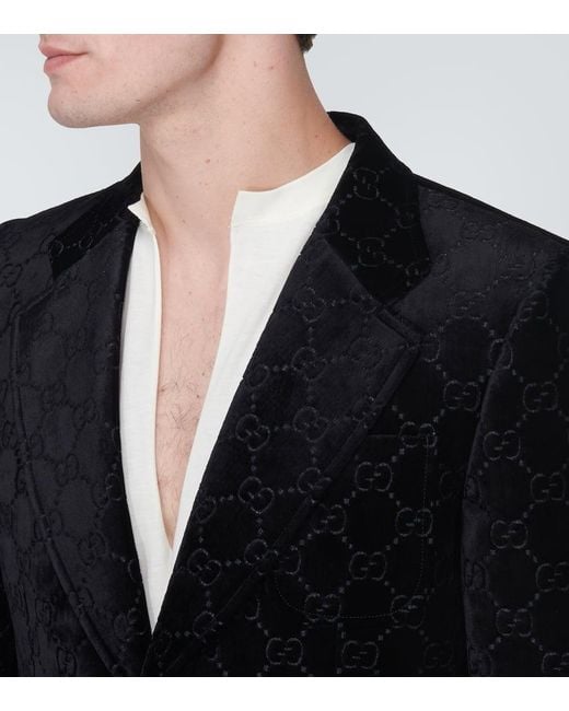 Gucci Black GG Single-breasted Blazer for men