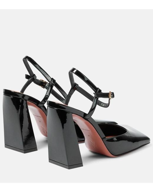 AMINA MUADDI Black Charlotte 95 Patent Leather Pumps