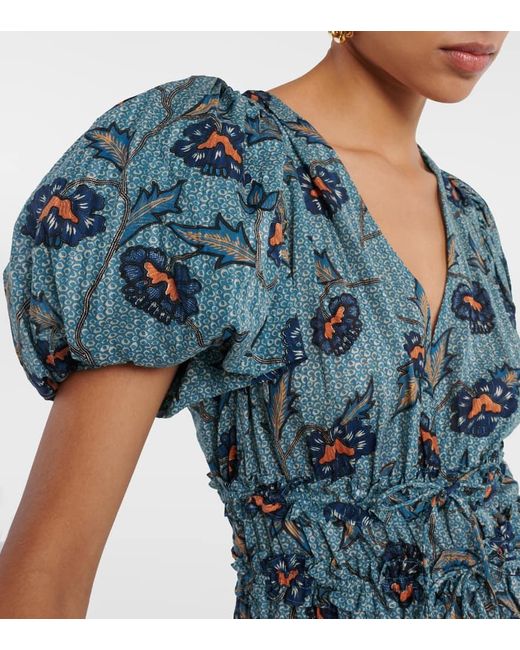 Vestido Midi Eloisa En Mezcla De Algodon Ulla Johnson de color Blue