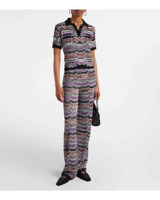 Missoni Gray Weite Hose Aus Haekelstrick