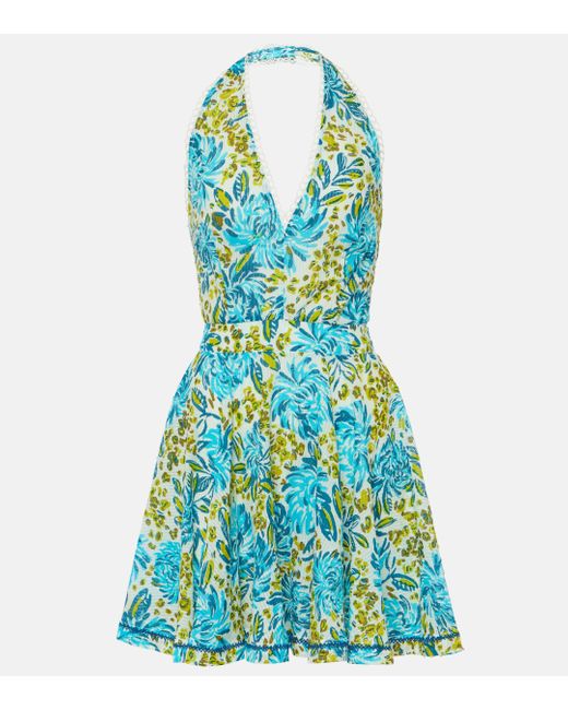 Poupette Blue Beth Floral Cotton Dress