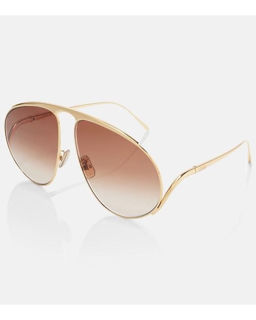 Loewe Brown Hillock Aviator Sunglasses