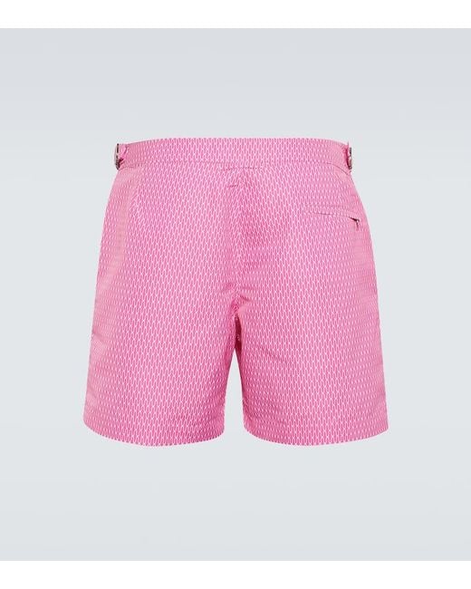Orlebar Brown Pink Bulldog Printed Swim Shorts for men