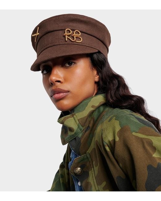 Ruslan Baginskiy Brown Rb Linen Canvas Newsboy Hat