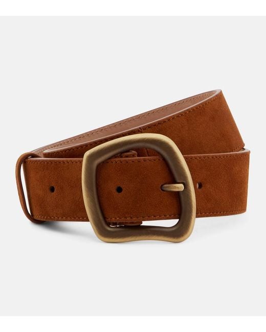 Gabriela Hearst Brown Simone Medium Suede Belt