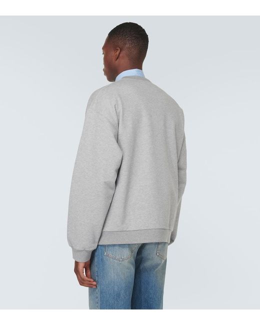 Gucci Sweatshirt Interlocking G aus Baumwoll-Jersey in Gray für Herren