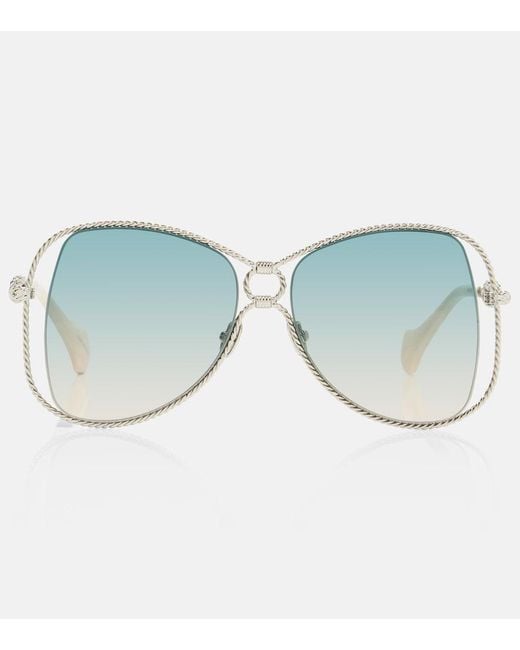 Aquazzura Blue Malibu Oversized Sunglasses