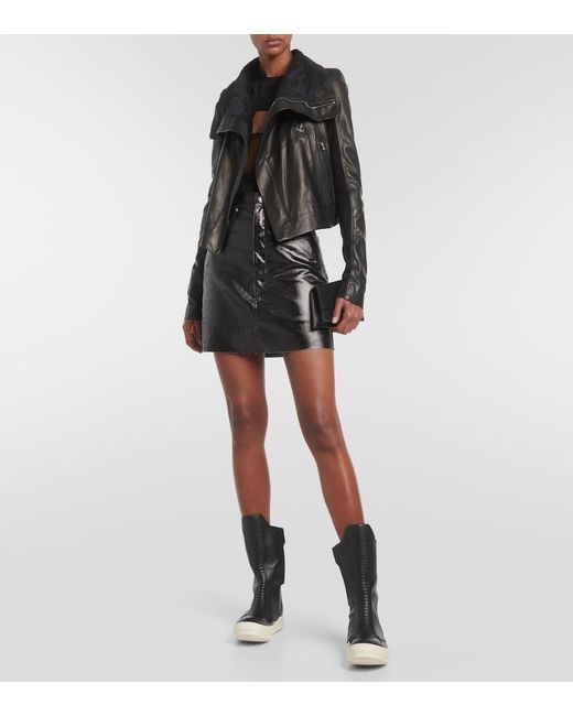 Rick Owens Black Leather Sneakers