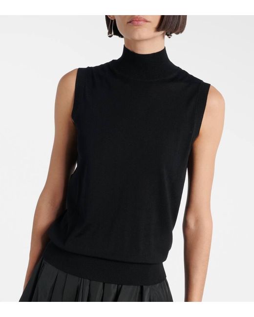 Max Mara Black Top Slalom Aus Schurwolle