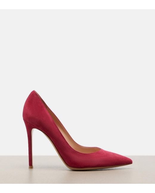 Gianvito Rossi Red Gianvito Suede Pumps