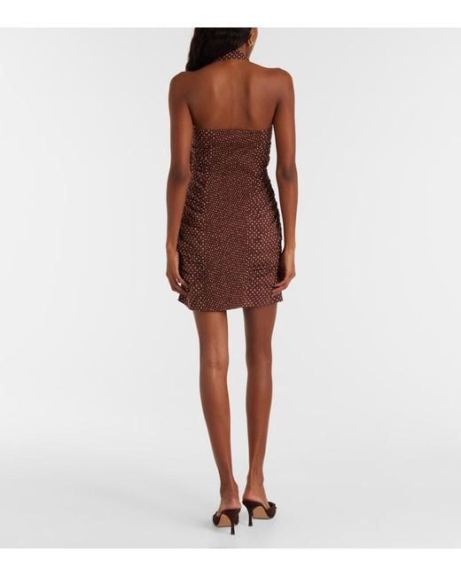Posse Brown Edie Polka-Dot Minidress