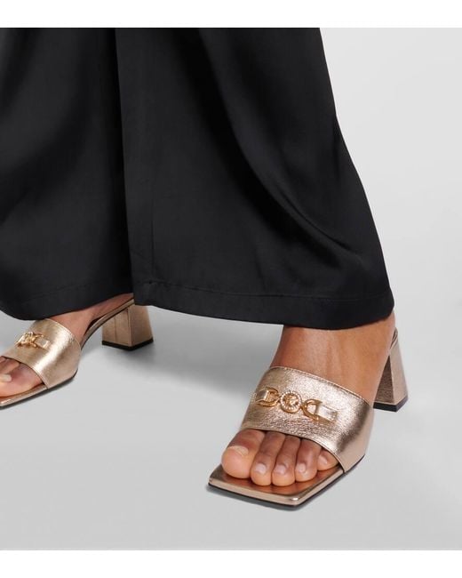 Versace Medusa '95 Metallic Leather Mules