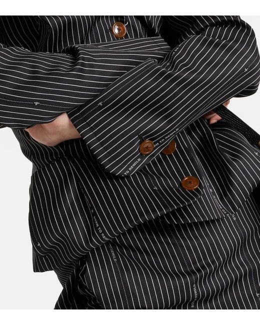 Vivienne Westwood Black Pinstriped Wool And Cotton Blazer