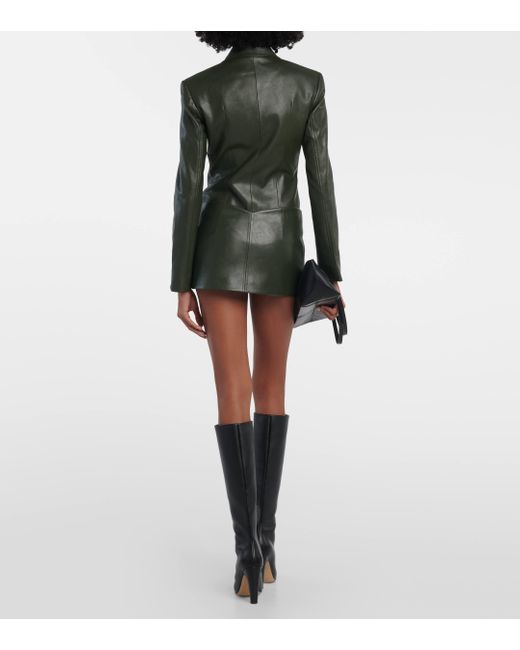 AYA MUSE Green Edona Faux Leather Miniskirt