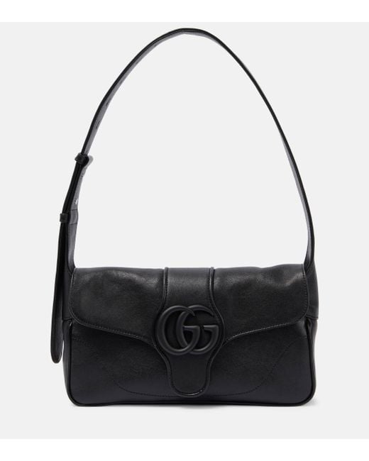 Gucci Black Aphrodite Small Leather Shoulder Bag
